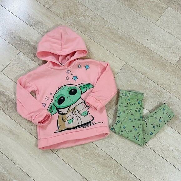 Girls Star Wars Yoda Matching Set 4T - Picture 1 of 7